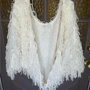 MINKPINK Fringed White Sweater XS/S